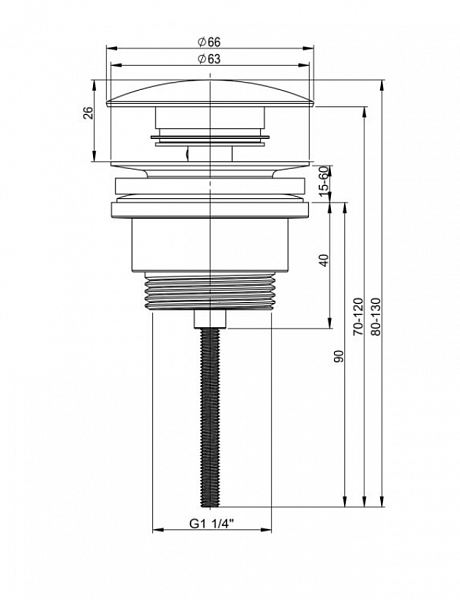 Донный клапан для раковины Wellsee Drainage System 182139000 хром фото 2